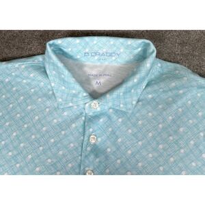 B Draddy USA Polo Shirt Mens Medium Blue Golf‎ Short Sleeve Casual Geometric